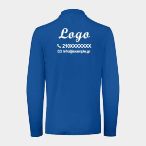 πολο μακρυμάνικο πισω μπλέ στάμπα Logo