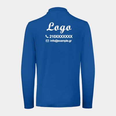 πολο μακρυμάνικο πισω μπλέ στάμπα Logo