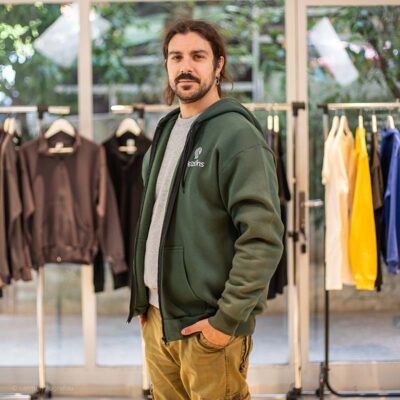 φουτερ χακι ζακετα κουκουλα εκτυπωση φωτογραφια