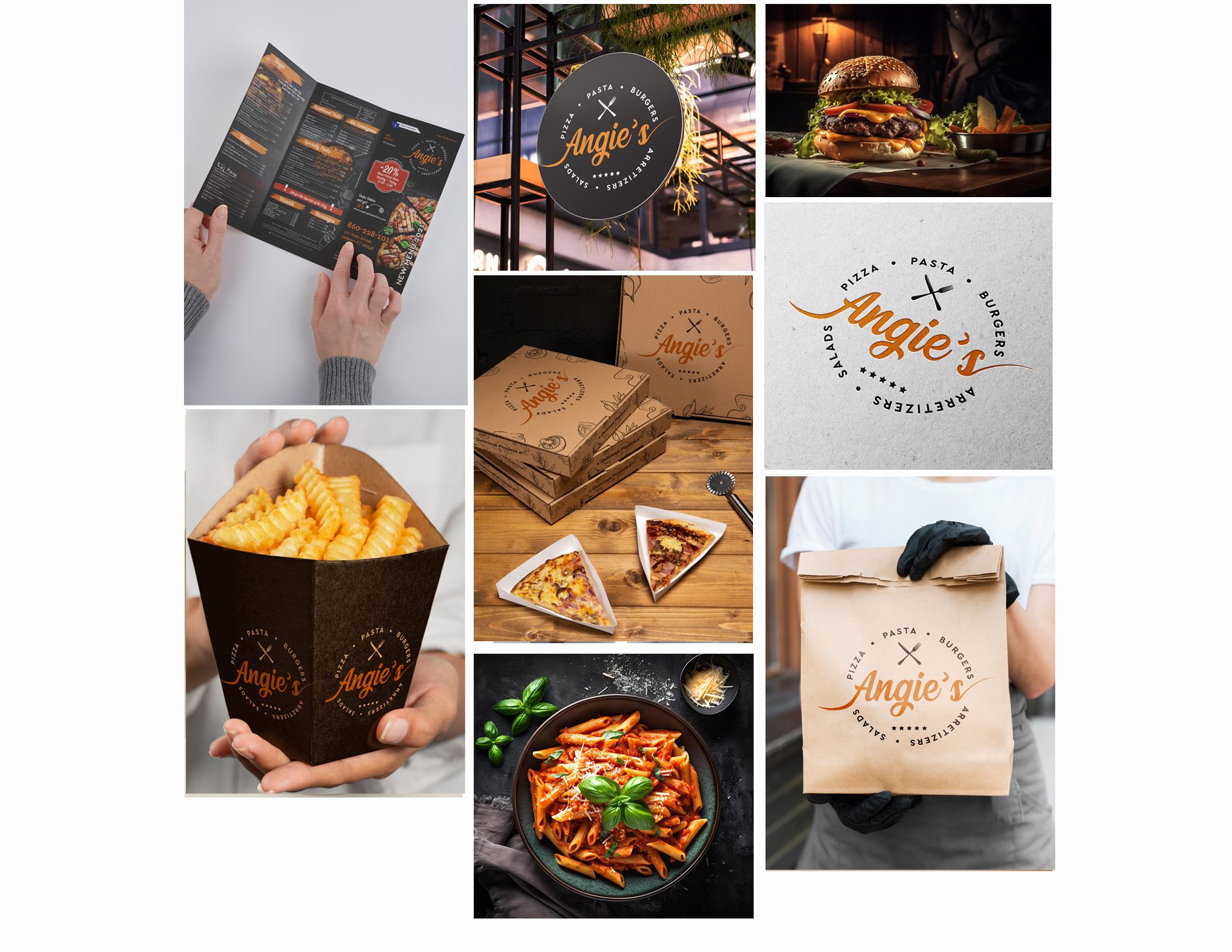 Angie's Pizza — portfolio εταιρικής ταυτότητας